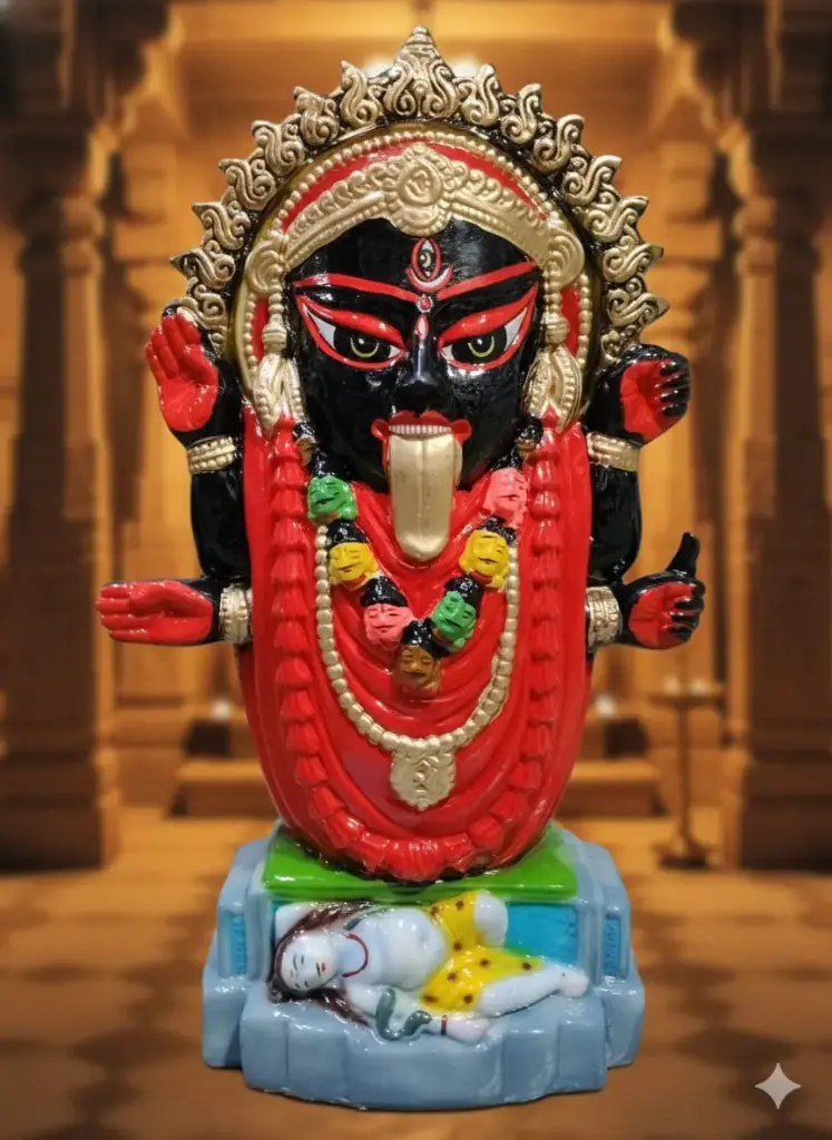 [DMKST01] Maa Kali murti, 10 inch Kali idol, goddess Kali for puja, marble dust murti