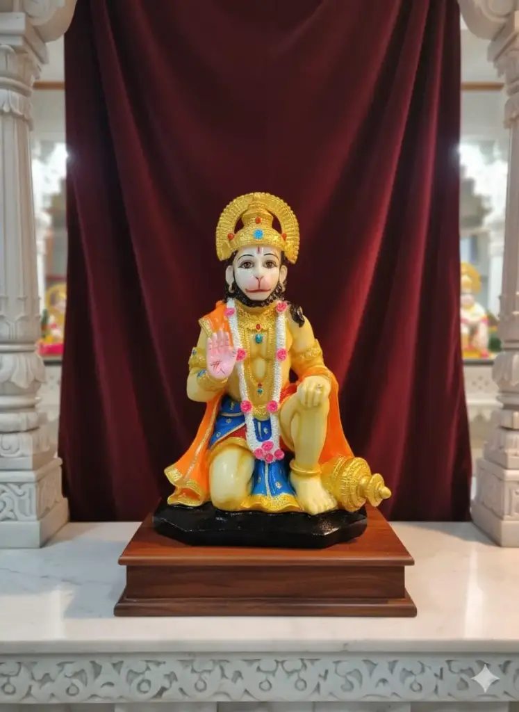 14-inch marble dust Hanuman statue