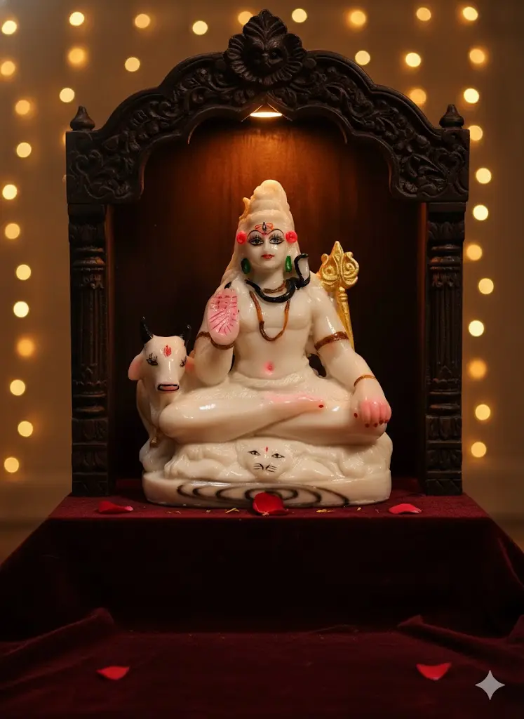 Lord Shiva Marble Dust Idol - 10 inch