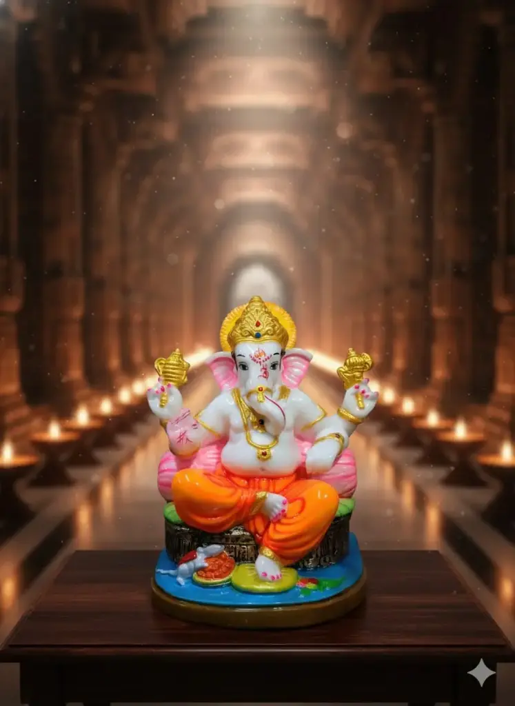 Lord Ganesha Marble Dust Idol - 14 inch