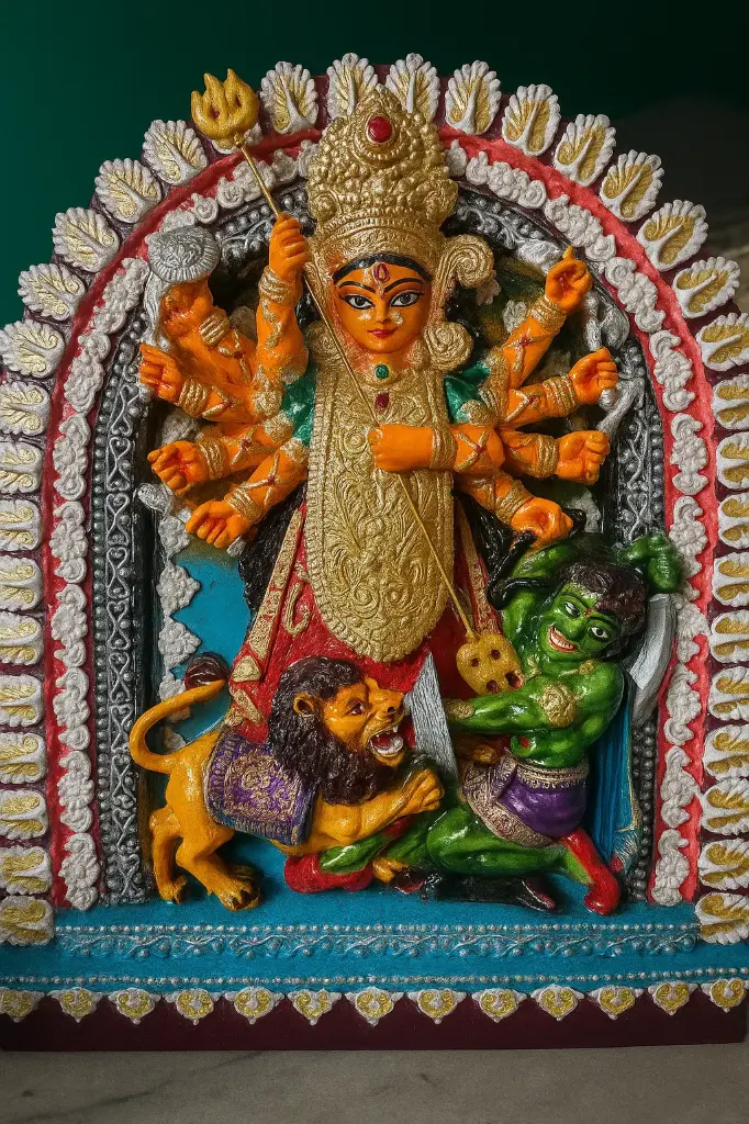 [DMDST01] 10-inch Durga Maa Marble Dust Idol